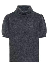 Heididress High Neck Puff Short Sleeves Sweater Top