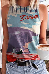 Heididress Cute Crewneck Graphic Printed Tank Top