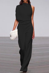 Heididress One Shoulder Waisted Wide Leg Jumpsuit