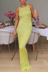 Heididress U Neck Sleeveless Sequin Bodycon Maxi Dress