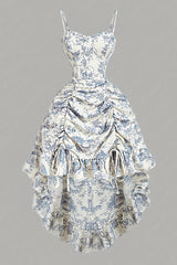 Retro Court-Style Dress with a Shorter Front And Longer Back