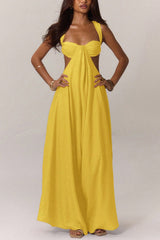 Solid Color Casual Camisole Loose Stretch Wide-leg Jumpsuit
