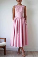 Heididress Sleeveless Open Back Swing Midi Dress