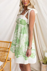 Heididress Bow Shoulder Floral Print Mini Cami Dress