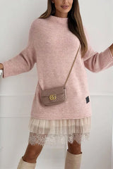 Heididress Mockneck Drop Shoulder Fall Casual Sweater