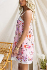 Adjustable Strap Floral Print Mini Dress