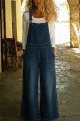 Women's Casual Denim Overalls Jumpsuit