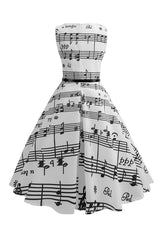 Vintage Sleeveless Fit-and-Flare Music Dress