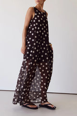 Nola Maxi Dress (Chocolate Polka)