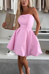 Heididress Strapless Tube Pocketed Bubble Mini Dress