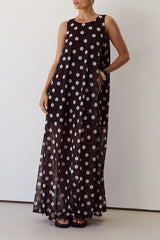 Nola Maxi Dress (Chocolate Polka)