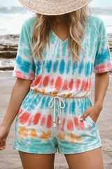 Summer Tie-Dye Romper for Women – Lightweight Beach Vacation Outfit