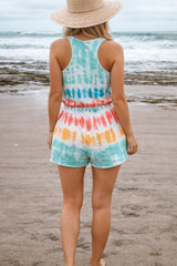 Summer Tie-Dye Romper for Women – Lightweight Beach Vacation Outfit