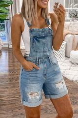 Vintage Washed Denim Overalls – Distressed Boyfriend Fit Jumpsuit