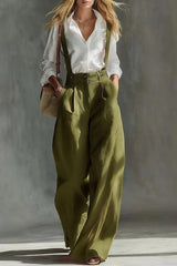 Daily Pink Pocket Elegant Linen Overalls