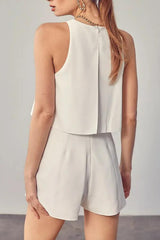 Halter Neck Ruffle Chiffon Romper