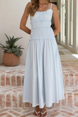Smocked Ruffle Strap Maxi Dress