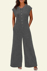 Women's Oversized Striped Sleeveless Jumpsuit