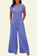 Women's Oversized Striped Sleeveless Jumpsuit