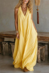 Elegant Women's Sleeveless V-Neck Dress Collection – Casual Boho Style Outfit for Summer