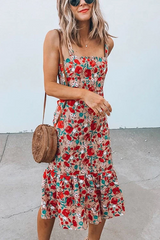 Heididress Floral Sleeveless Midi Ruffle Dress