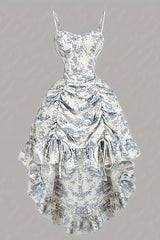 Retro Court-Style Dress with a Shorter Front And Longer Back