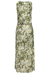 Sleeveless Floral Maxi Dres - Green Multi