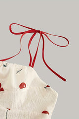 Elegant Little Cherry Print Camisole Dress