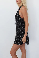 Amina Polka Dot Halter Mini Dress