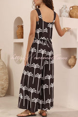 Polka Dot Print Loose Sleeveless Casual Wide-leg Jumpsuit