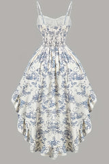 Retro Court-Style Dress with a Shorter Front And Longer Back