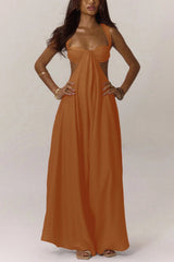 Solid Color Casual Camisole Loose Stretch Wide-leg Jumpsuit