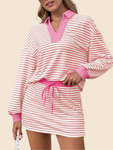 Women's Casual Striped Two-Piece Set