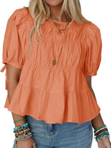 Women's Ruffled Puff Short Sleeves