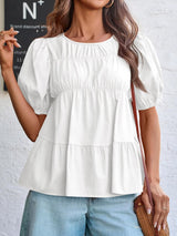 Women's Ruffled Puff Short Sleeves